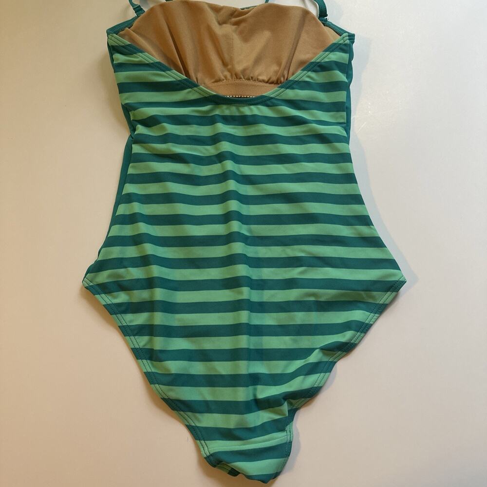 NWT DownEast Hampton Swim Stripe Cockaloo 1pc Swimsuit Sz XS Green Swim Beach - Picture 7 of 12